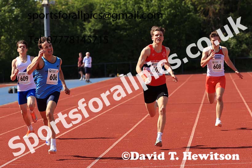 Mens under-20s 400 metres 2025 North Eastern Track and Field Champs., Shildon, County Durham. Photo: David T. Hewitson/Sports for All Pics